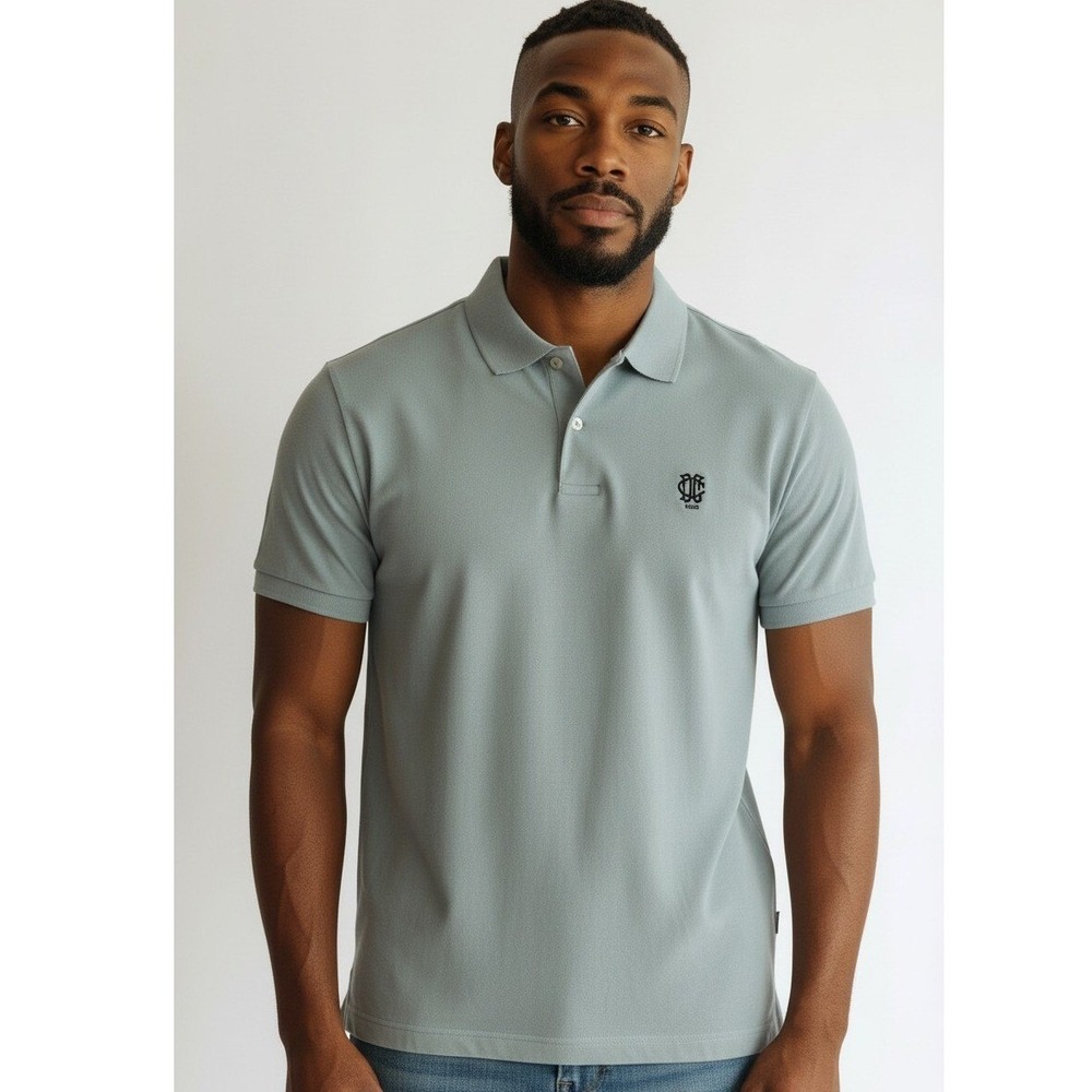 Peter Millar Seaside Wash Polo Mens Large Light Blue Embroidered Crest Cotton